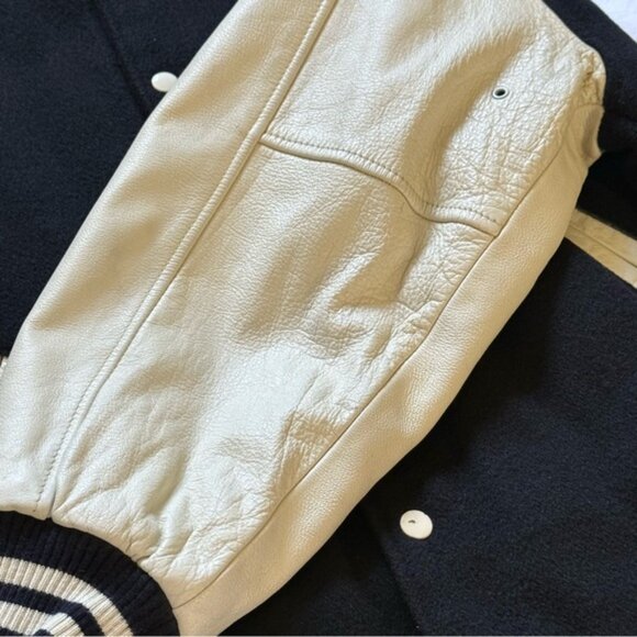Vintage The Limited Unisex Varsity Jacket Leather Size M/L International Style - Picture 11 of 15